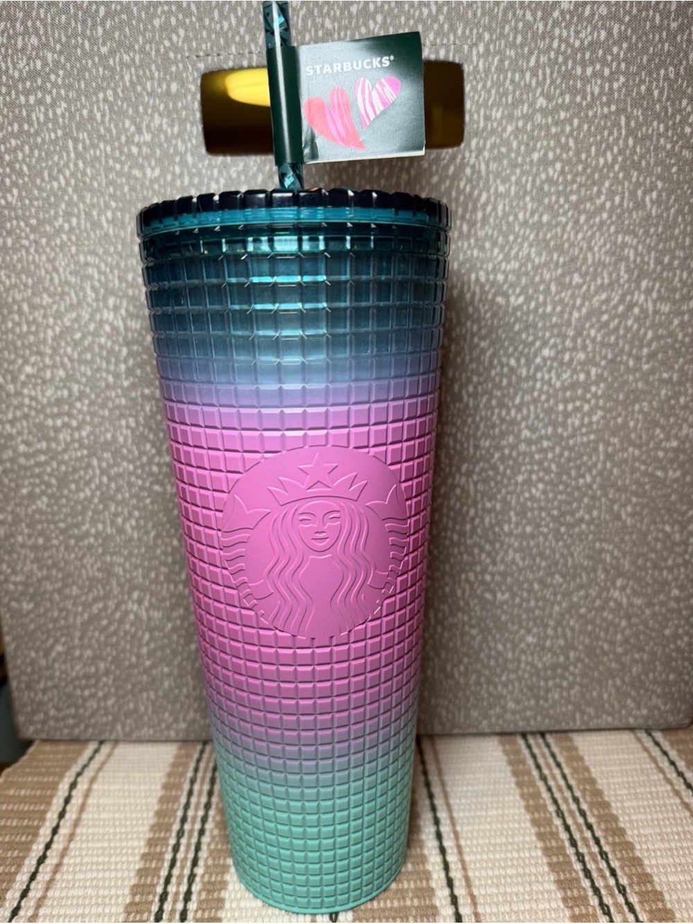 Starbucks Pink Teal Ombre Studded Tumbler